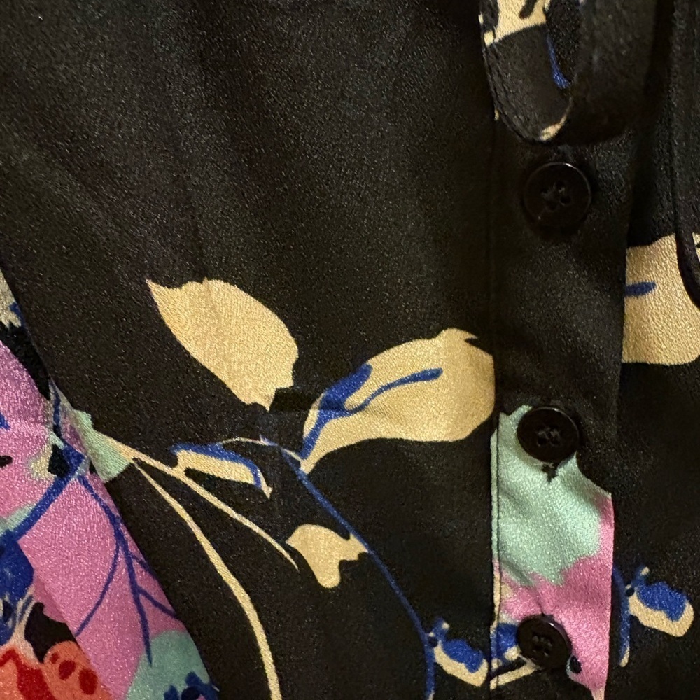 Yumi Kim Floral Black Tie Waist Romper w/ Pockets Sz S - Picture 9 of 16